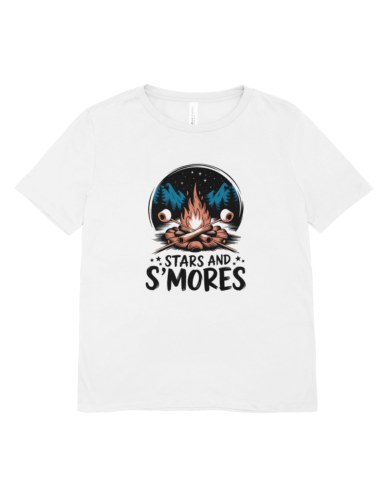 Stars and S'mores Camping T-Shirt - Campfire Graphic Tee - Outdoor Adventure Apparel