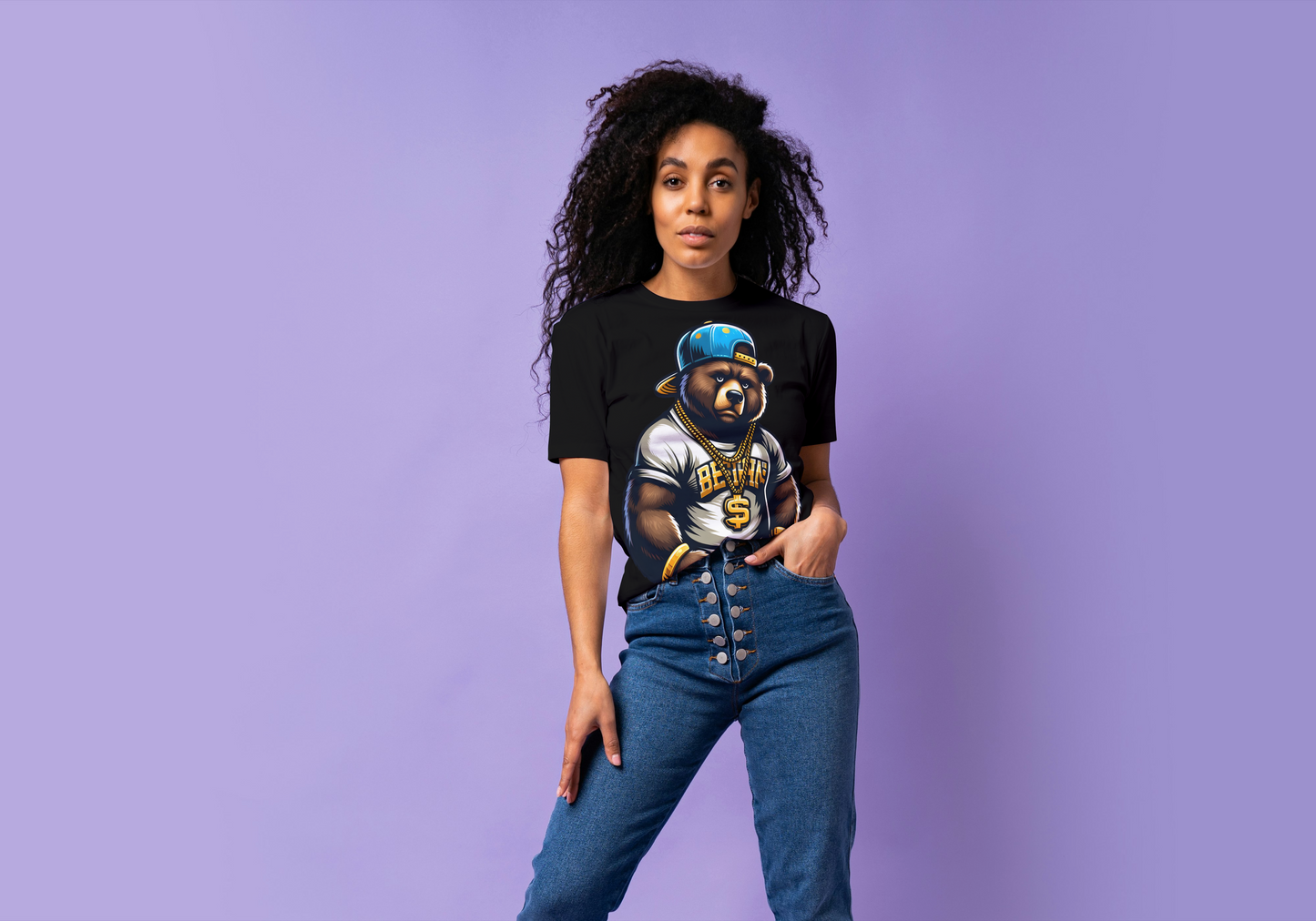 Hip Hop Bear Graphic Tee - Street Style Urban Fashion T-Shirt - Unisex Casual Wear