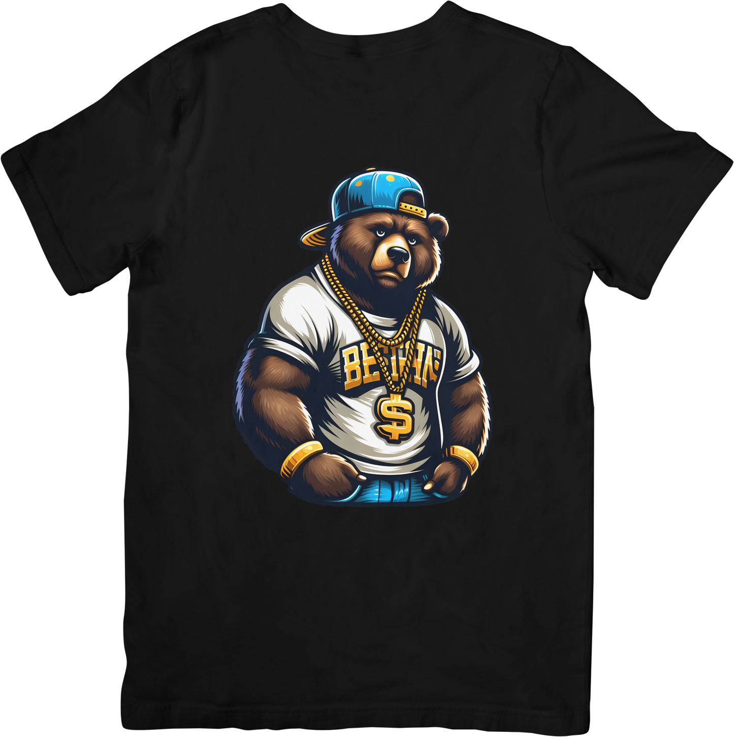 Hip Hop Bear Graphic Tee - Street Style Urban Fashion T-Shirt - Unisex Casual Wear