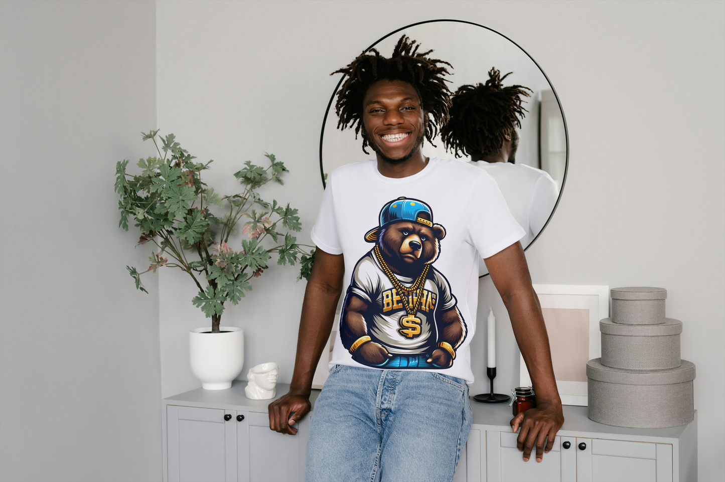Hip Hop Bear Graphic Tee - Street Style Urban Fashion T-Shirt - Unisex Casual Wear