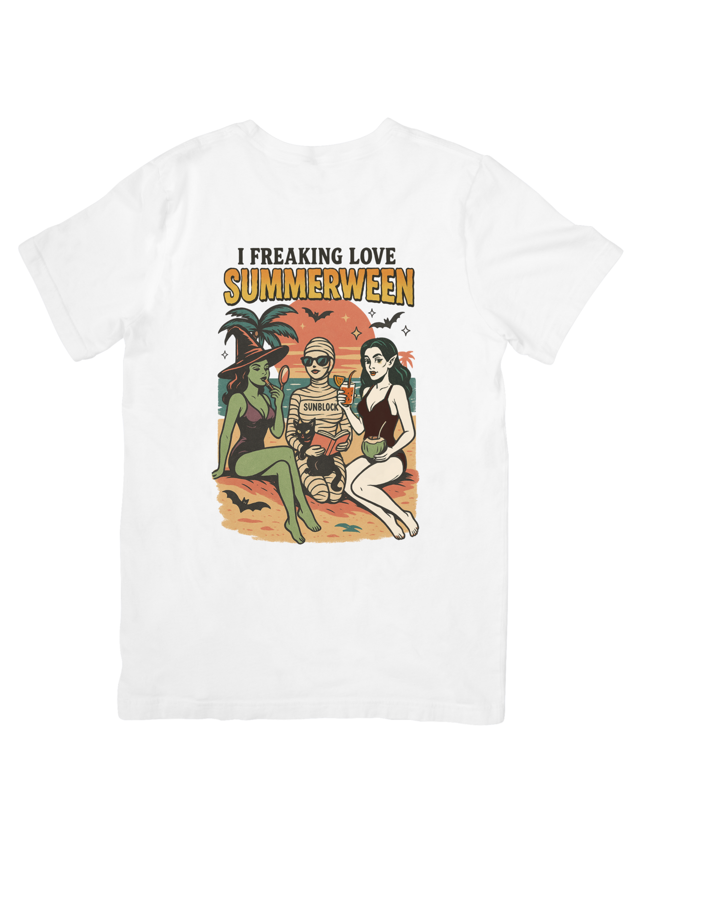 I Freaking Love Summerween T-Shirt - Halloween Summer Vibes Graphic Tee - Spooky Beach Party Shirt