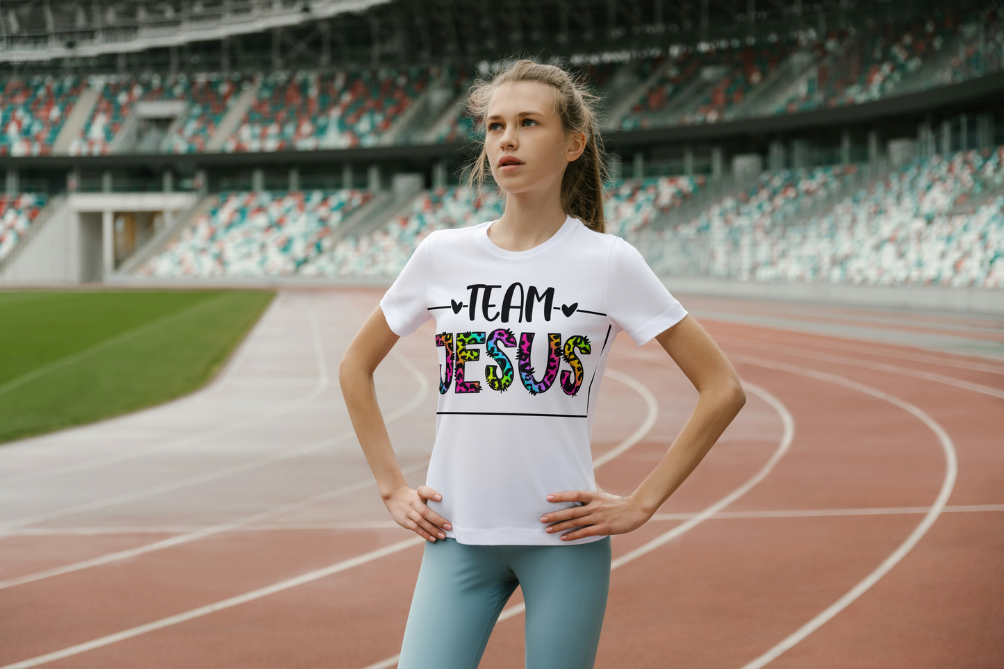 Team Jesus Christian Athletic T-Shirt - Faith Based Sports Workout Tee