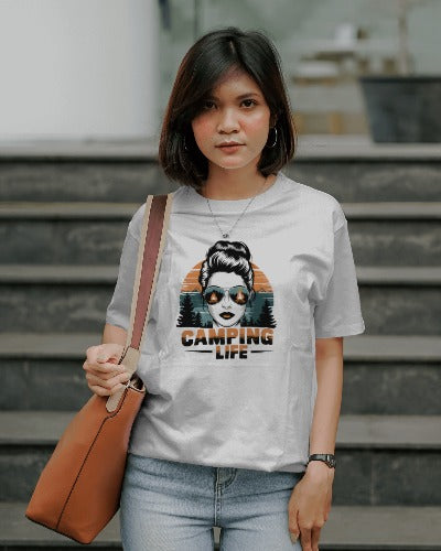 Camping Life Retro T-Shirt - Women's Vintage Outdoor Adventure Graphic Tee - Camping Enthusiast Gift