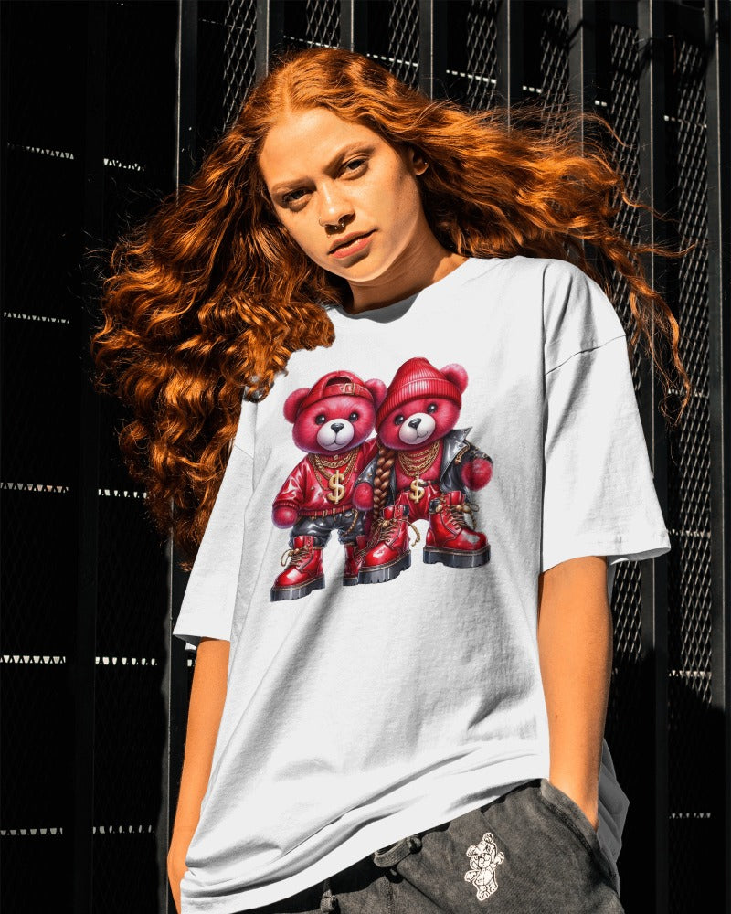 Hip-Hop Teddy Bear Streetwear Graphic T-Shirt