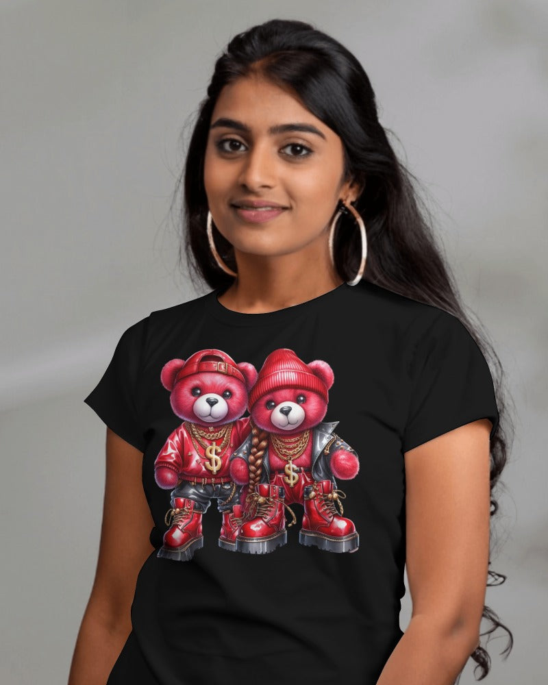 Hip-Hop Teddy Bear Streetwear Graphic T-Shirt