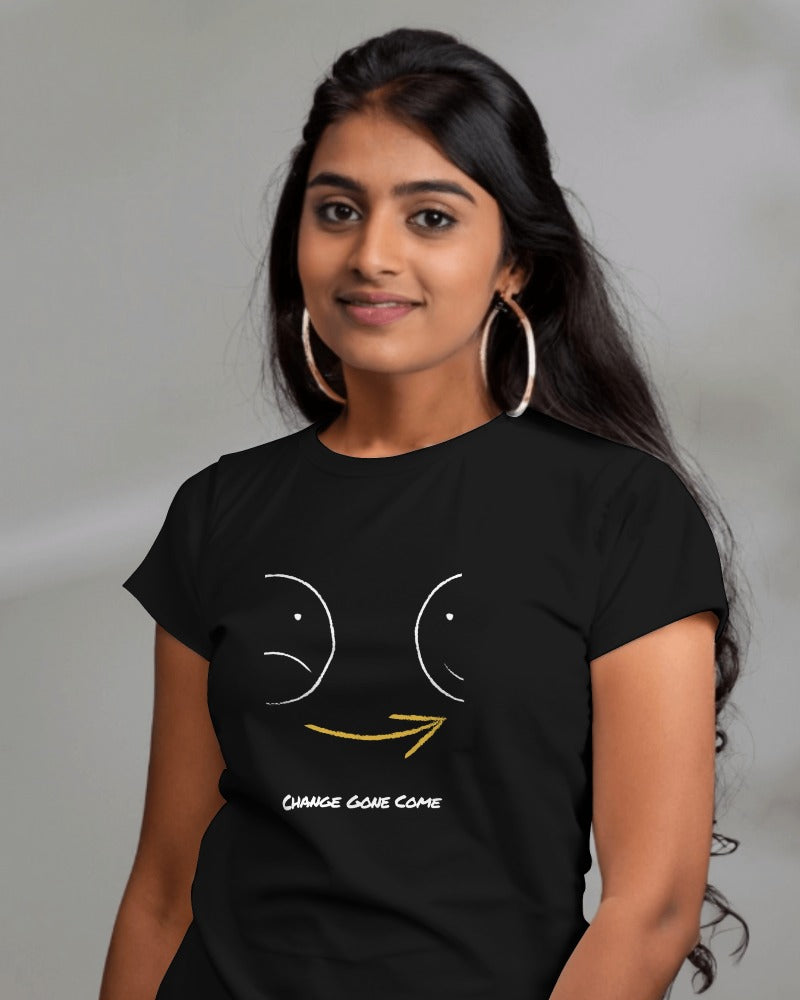 "Change Gone Come T-Shirt - Affirmation Black Graphic Tee with Emotional Design"