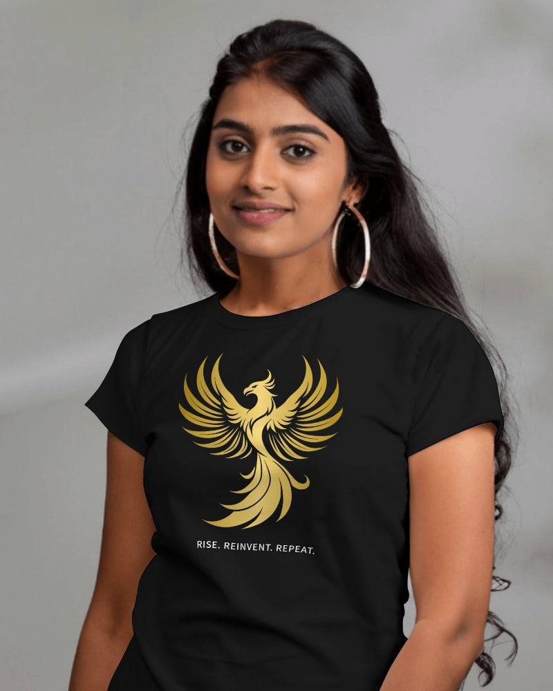 Rise & Reinvent Phoenix Tee – Women’s Empowerment Graphic Shirt