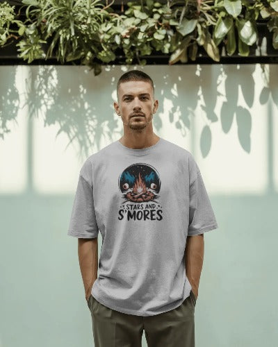 Stars and S'mores Camping T-Shirt - Campfire Graphic Tee - Outdoor Adventure Apparel