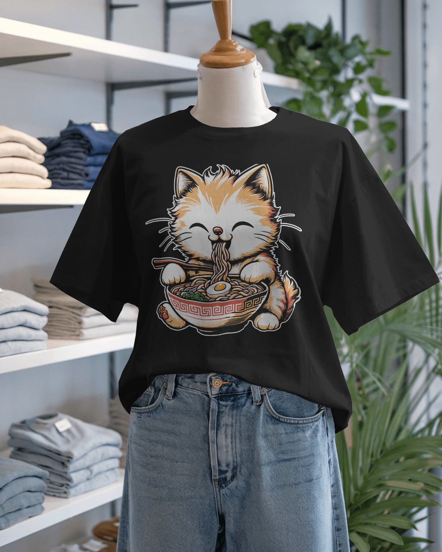 Pho Real Cute Cat Noodle Bowl Graphic Tee