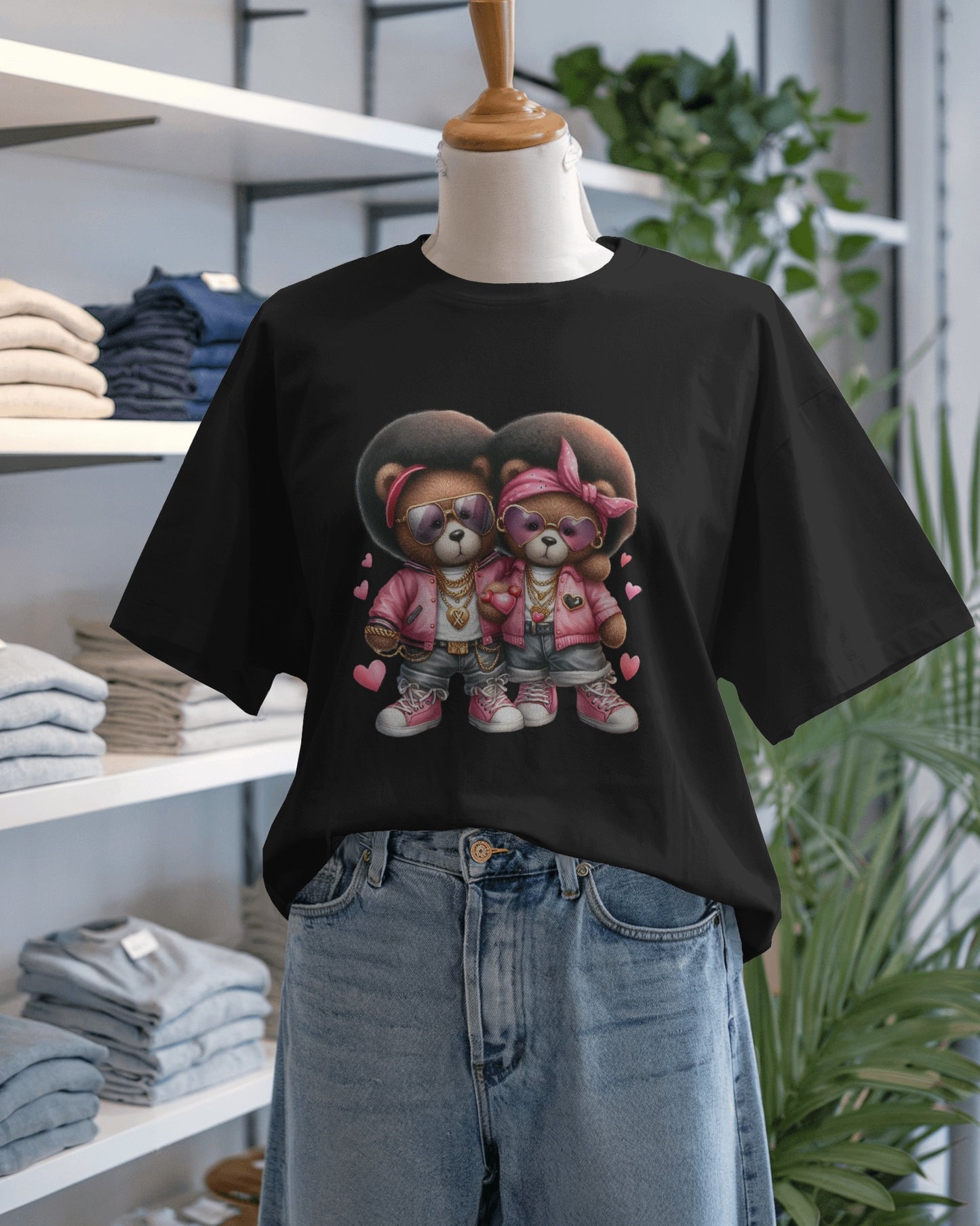 Bear Beats His & Hers Hip Hop Teddy Duo Tee