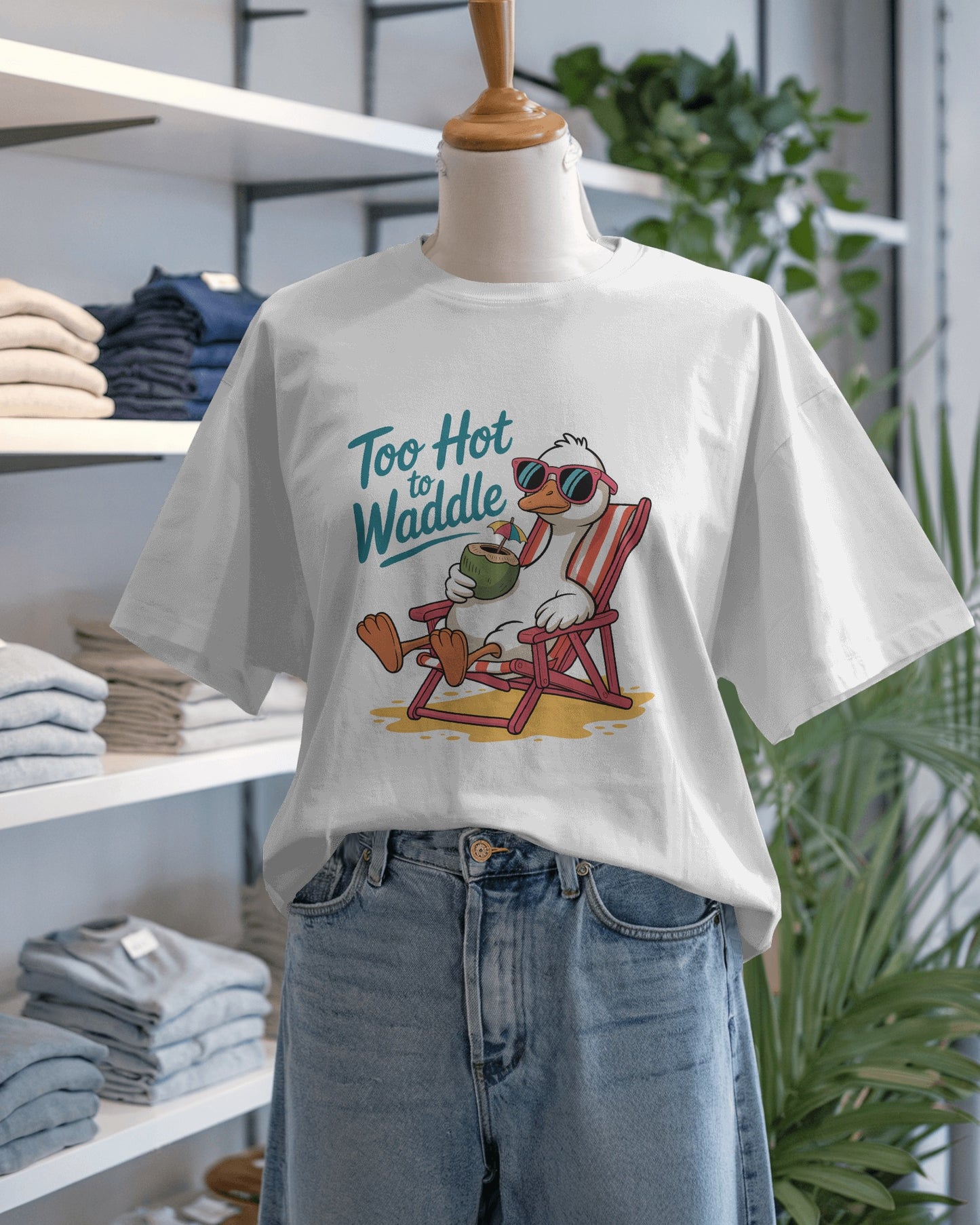 Too Hot to Waddle – Relaxed Goose Beach Tee
