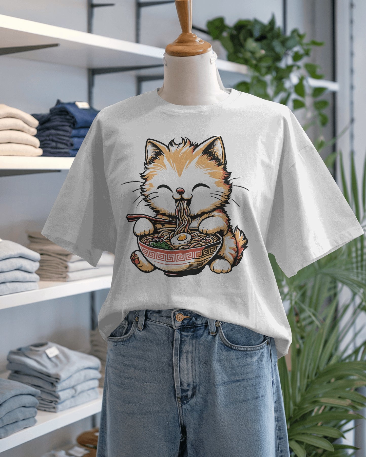 Pho Real Cute Cat Noodle Bowl Graphic Tee
