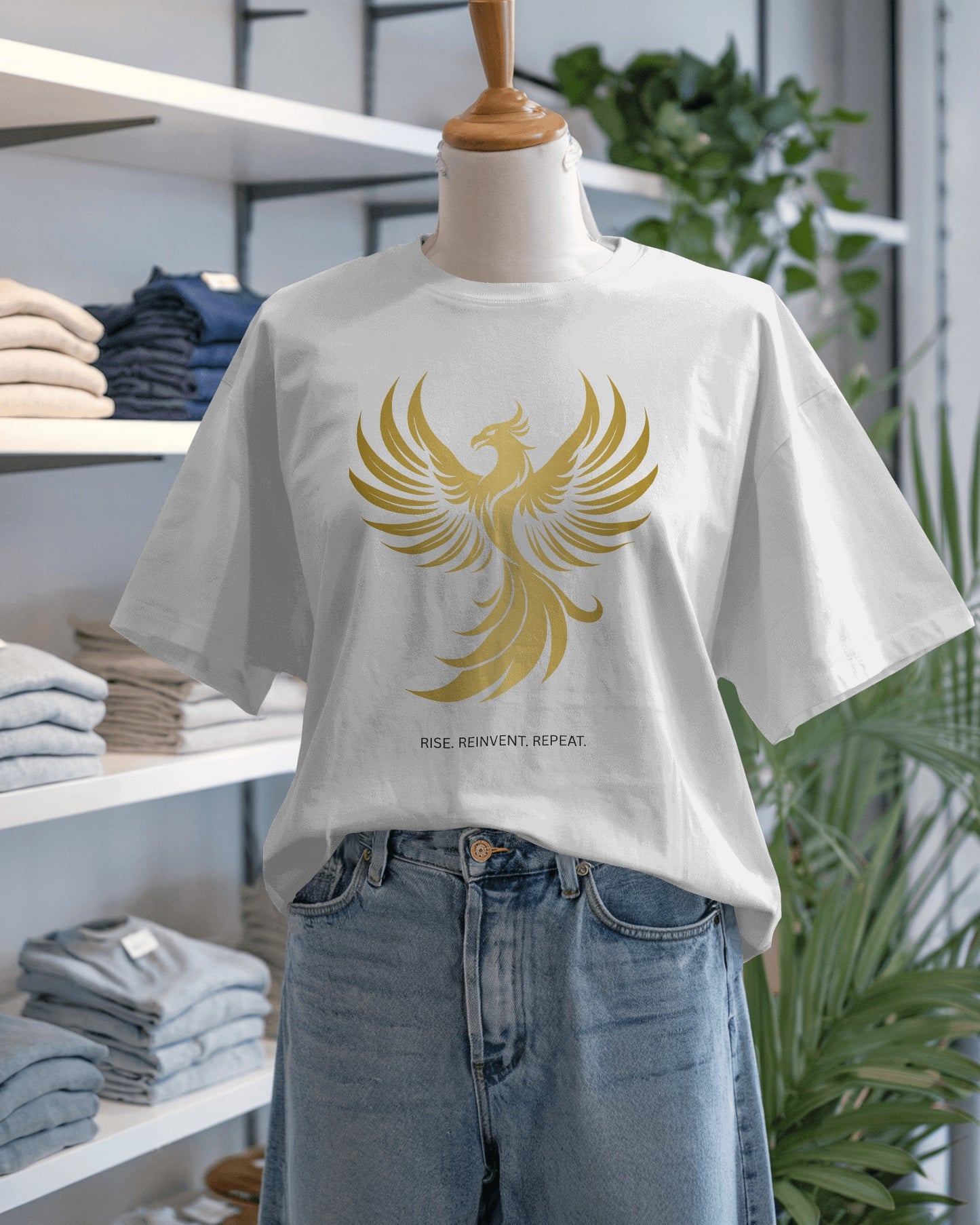 Rise & Reinvent Phoenix Tee – Women’s Empowerment Graphic Shirt