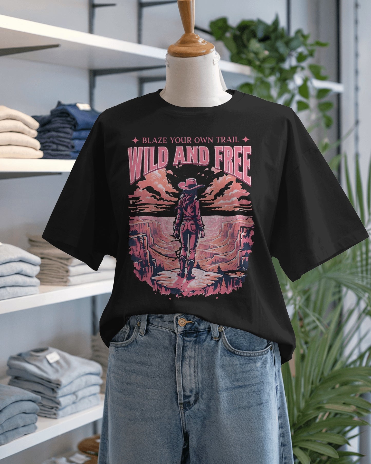 Blaze Your Own Trail – Wild & Free Cowgirl Tee