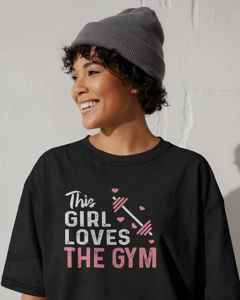 This Girl Loves the Gym T-Shirt – Women’s Fitness Workout Graphic Tee