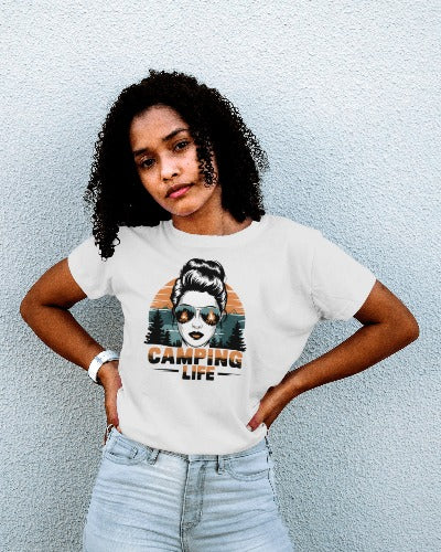 Camping Life Retro T-Shirt - Women's Vintage Outdoor Adventure Graphic Tee - Camping Enthusiast Gift