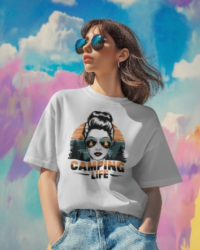 Camping Life Retro T-Shirt - Women's Vintage Outdoor Adventure Graphic Tee - Camping Enthusiast Gift