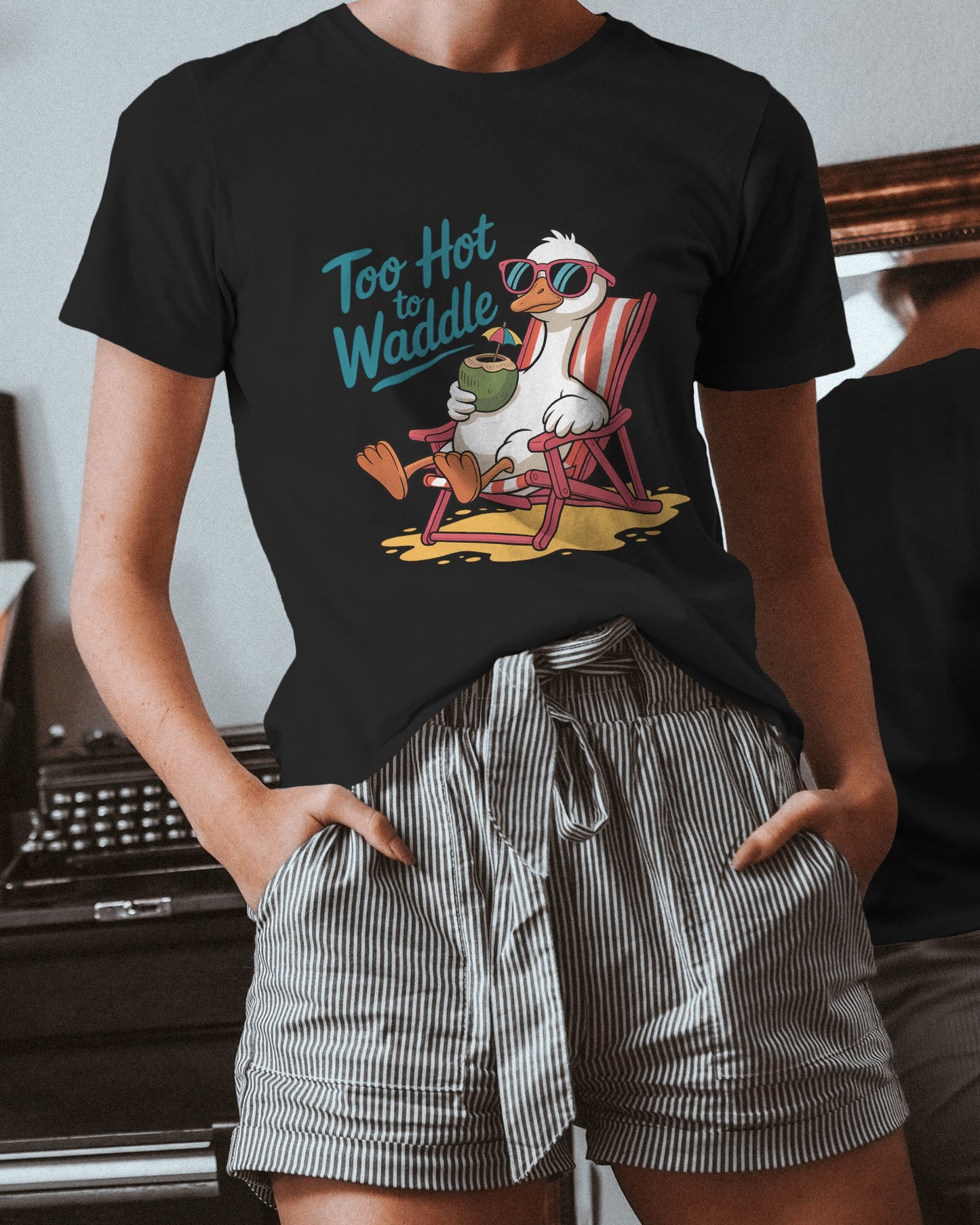 Too Hot to Waddle – Relaxed Goose Beach Tee