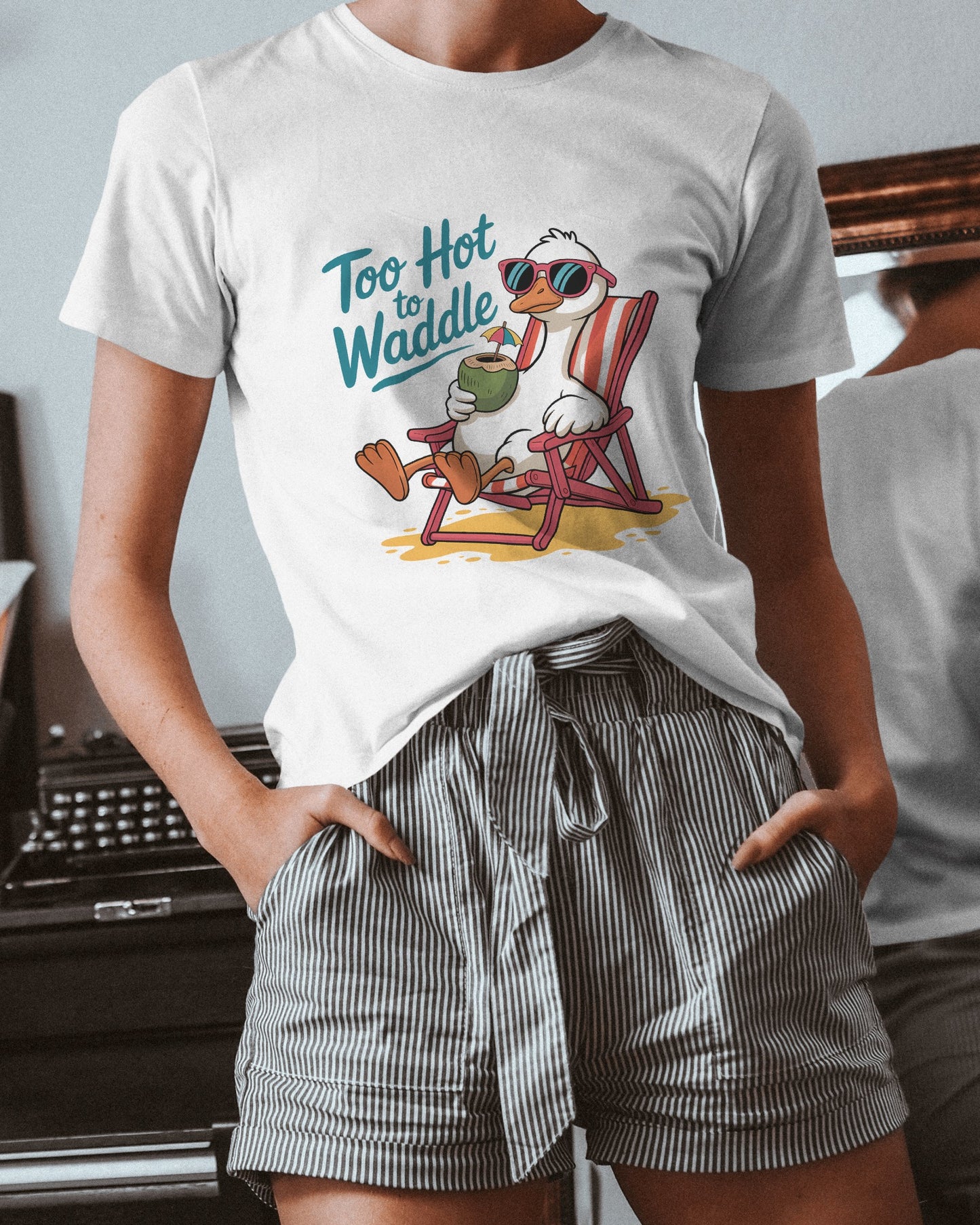 Too Hot to Waddle – Relaxed Goose Beach Tee