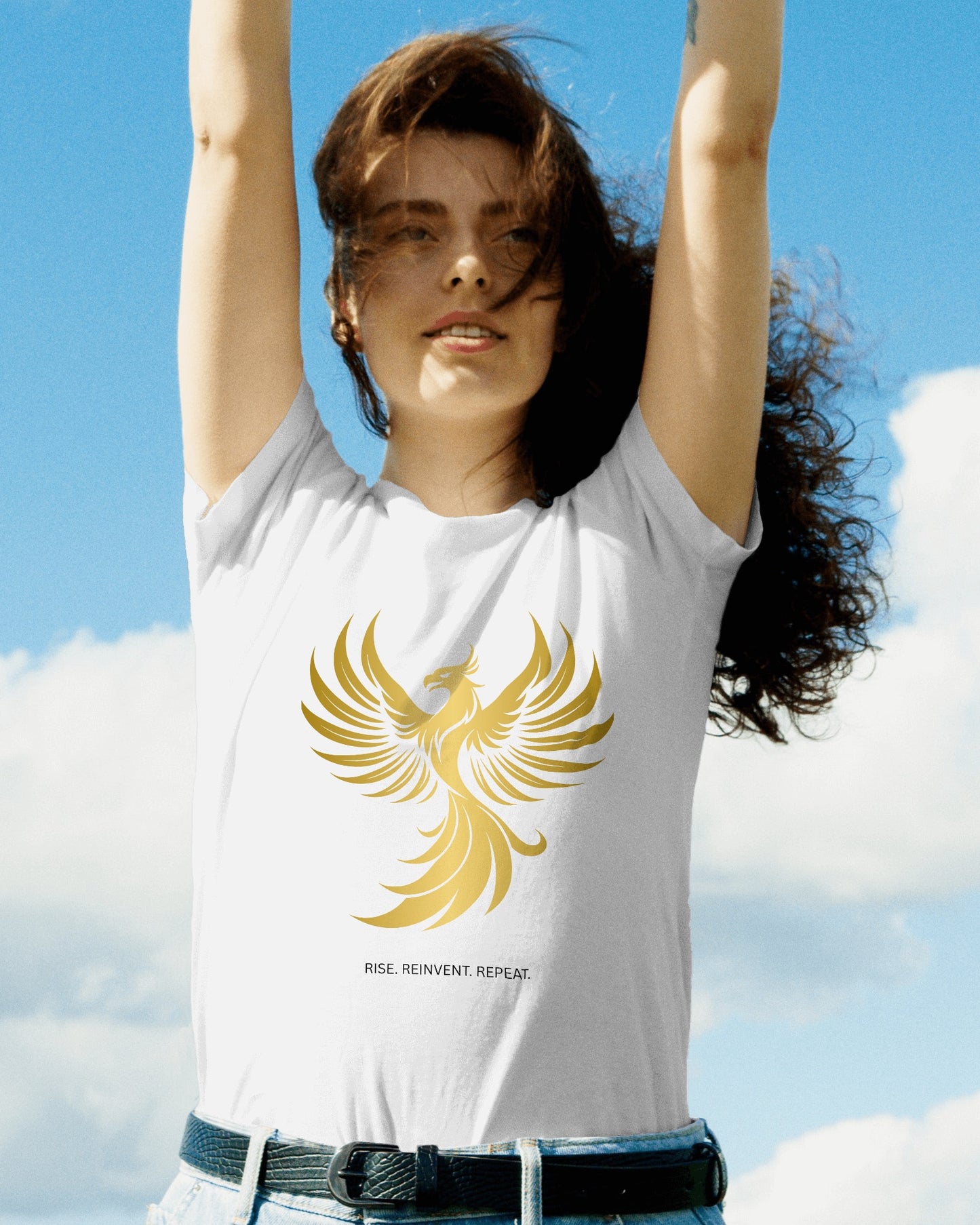Rise & Reinvent Phoenix Tee – Women’s Empowerment Graphic Shirt