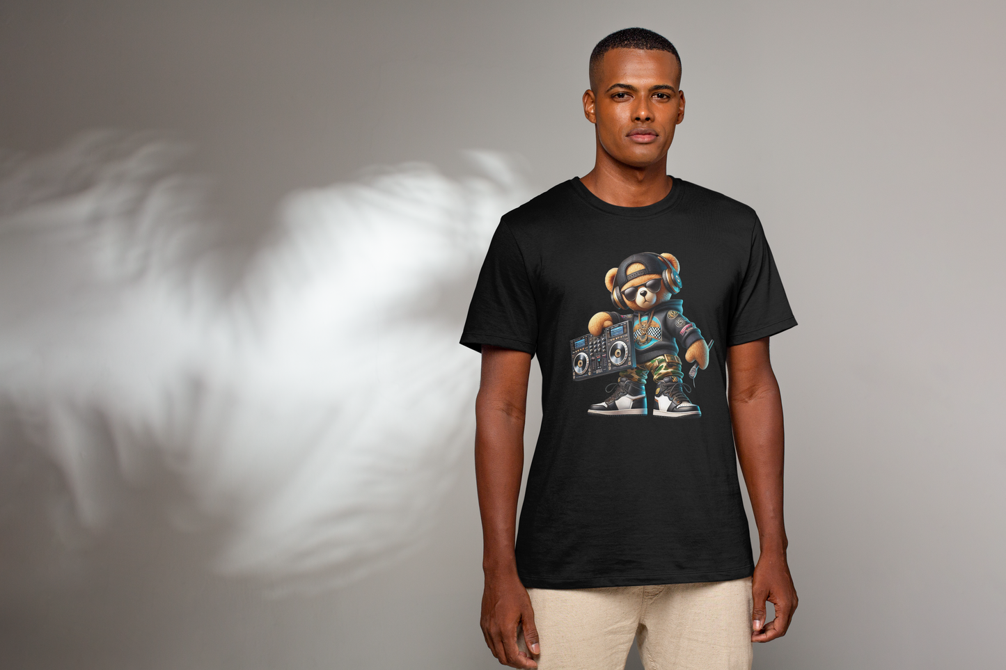 Hip Hop Teddy Bear Boombox T-Shirt - Retro 80s Streetwear Graphic Tee