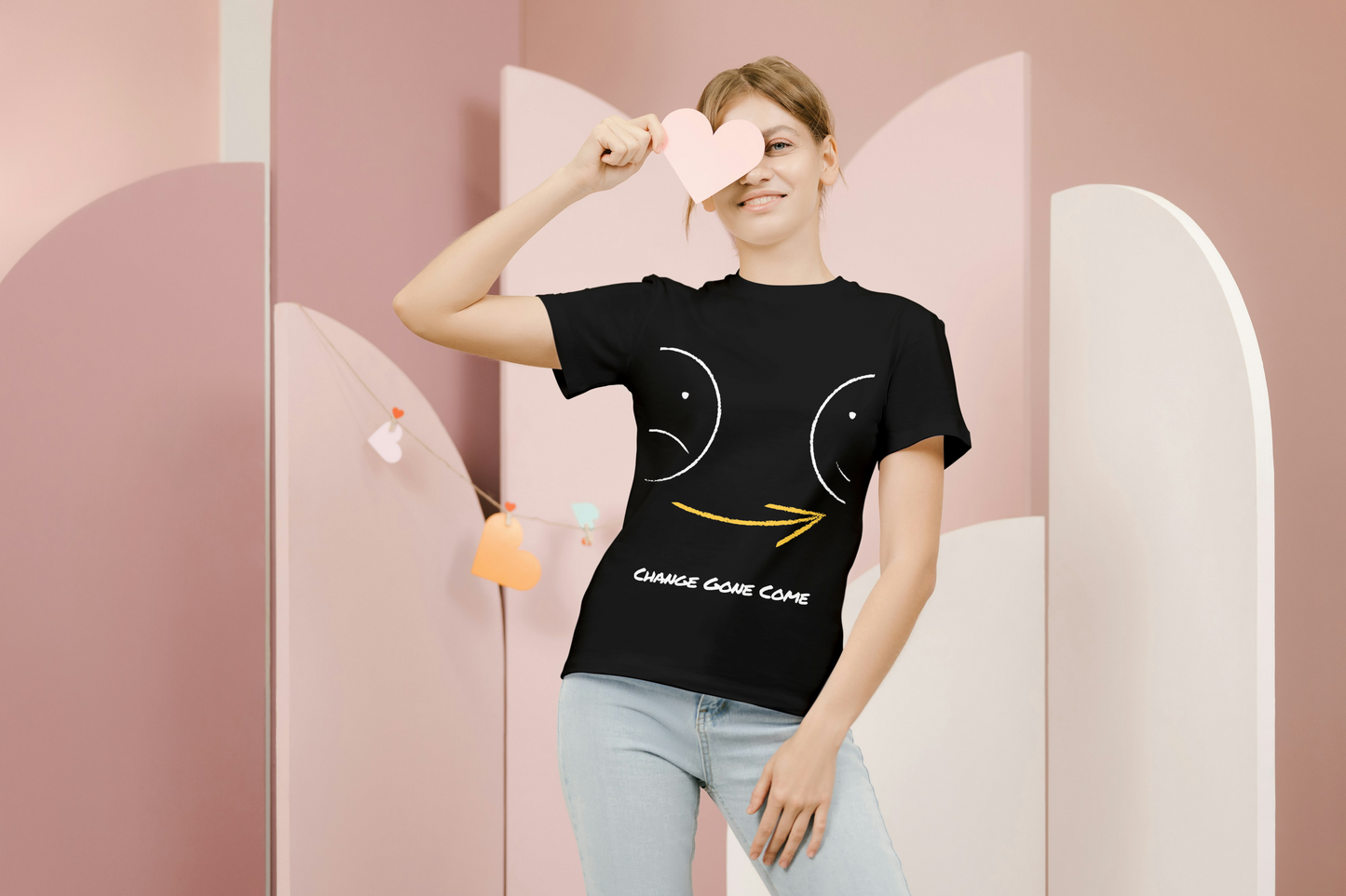 "Change Gone Come T-Shirt - Affirmation Black Graphic Tee with Emotional Design"