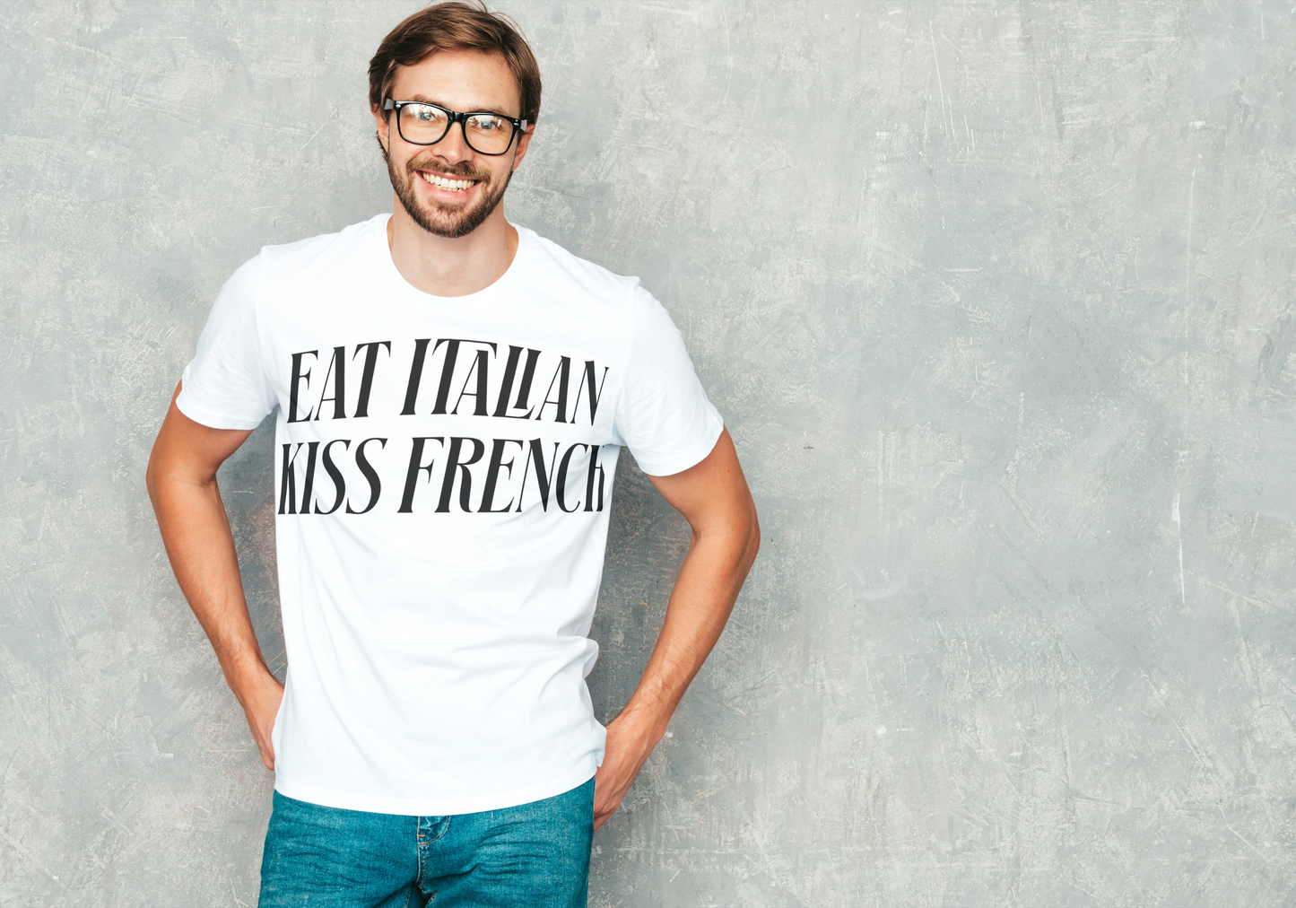 Eat Italian Kiss French Funny T-Shirt - Food Lover Graphic Tee - Humorous Travel Culture Shirt