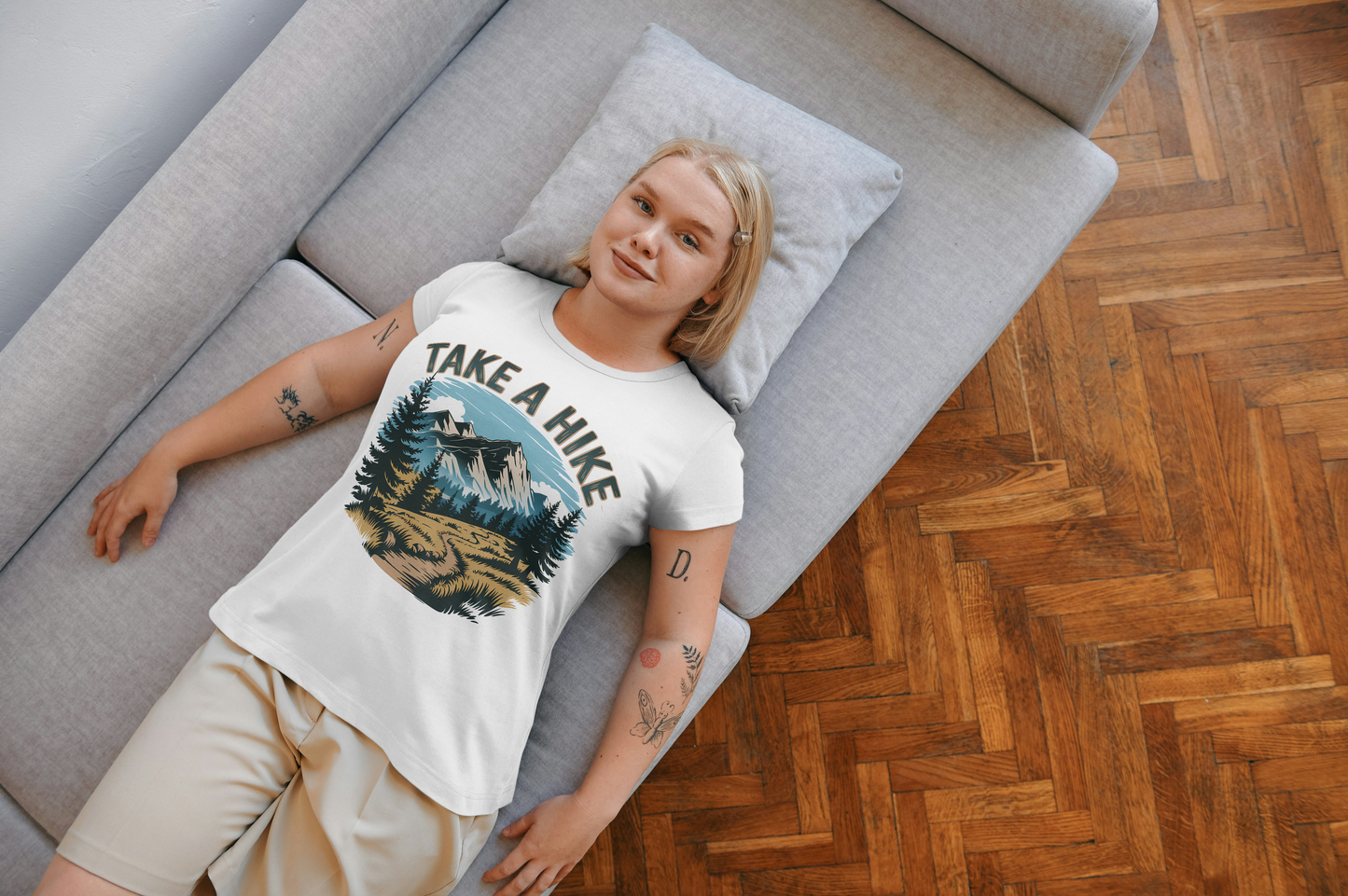 Take A Hike Mountain Adventure T-Shirt - Women's Outdoor Hiking Graphic Tee - Nature Lover Gift