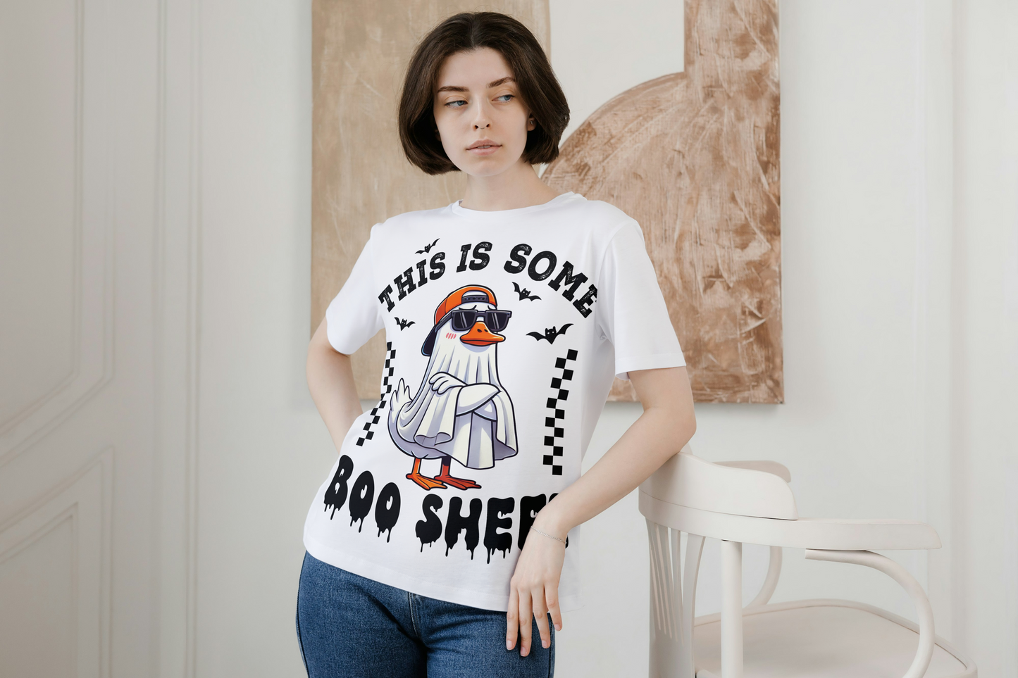 This Is Some Boo Sheet Halloween Pun T-Shirt - Funny Ghost Duck Graphic Tee