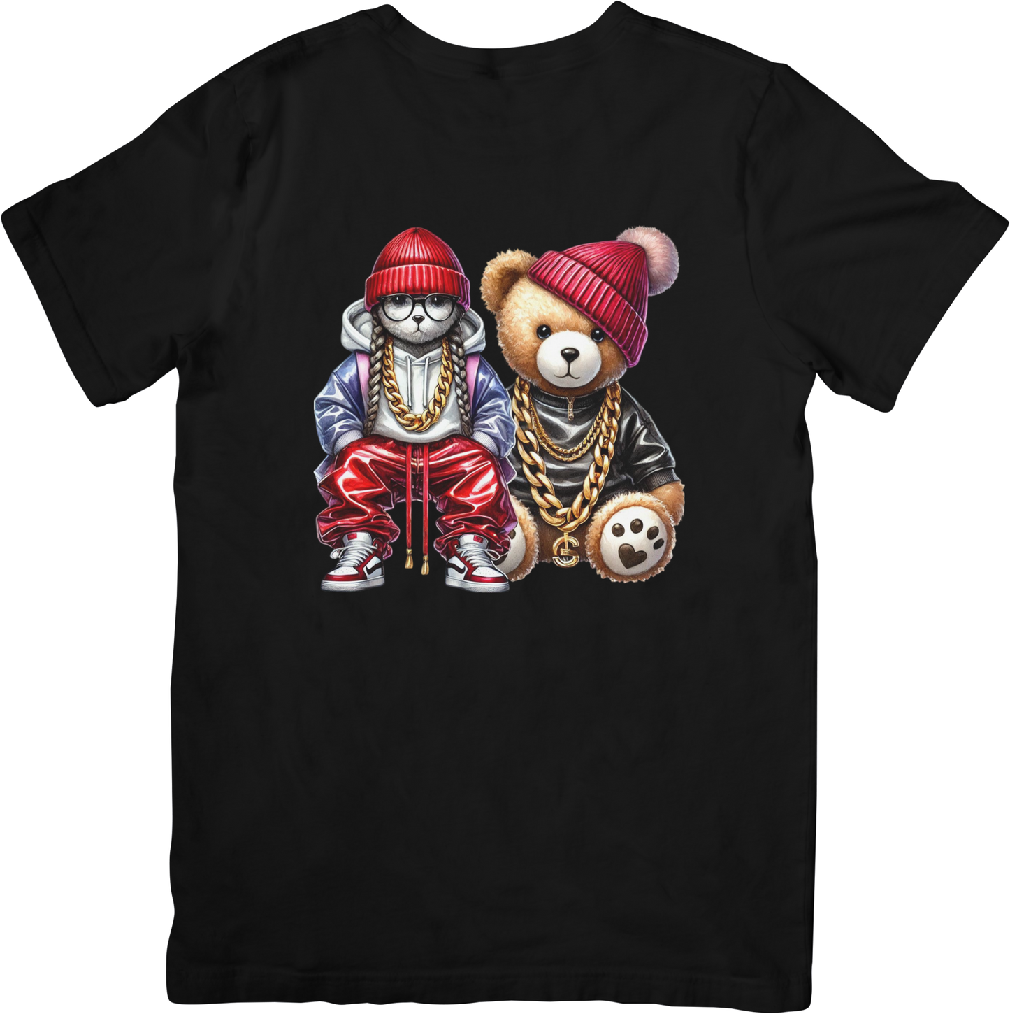 Hip Hop Teddy Bear T-Shirt - Funny Street Style Panda Bear Graphic Tee