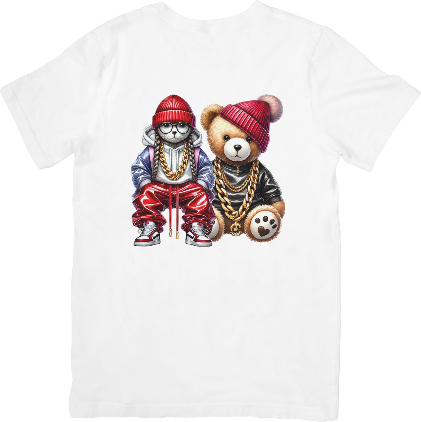 Hip Hop Teddy Bear T-Shirt - Funny Street Style Panda Bear Graphic Tee