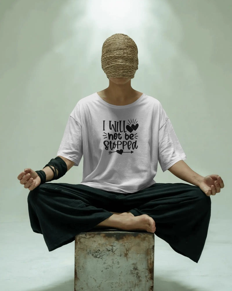 "I Will Not Be Stopped" Motivational T-Shirt - Inspirational Quote Tee with Heart and Arrow Design