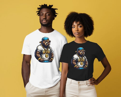 Hip Hop Bear Graphic Tee - Street Style Urban Fashion T-Shirt - Unisex Casual Wear