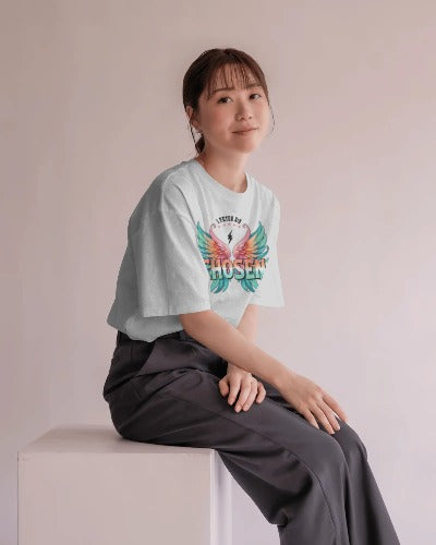 1 Peter 2:9 Chosen Christian T-Shirt - Women's Faith Graphic Tee with Angel Wings - Religious Inspirational Apparel