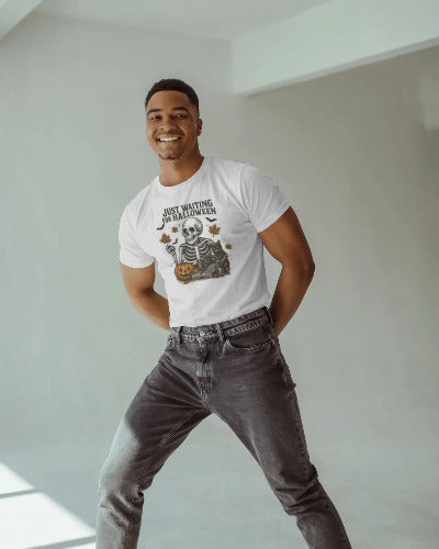 Just Waiting for Halloween Skeleton T-Shirt