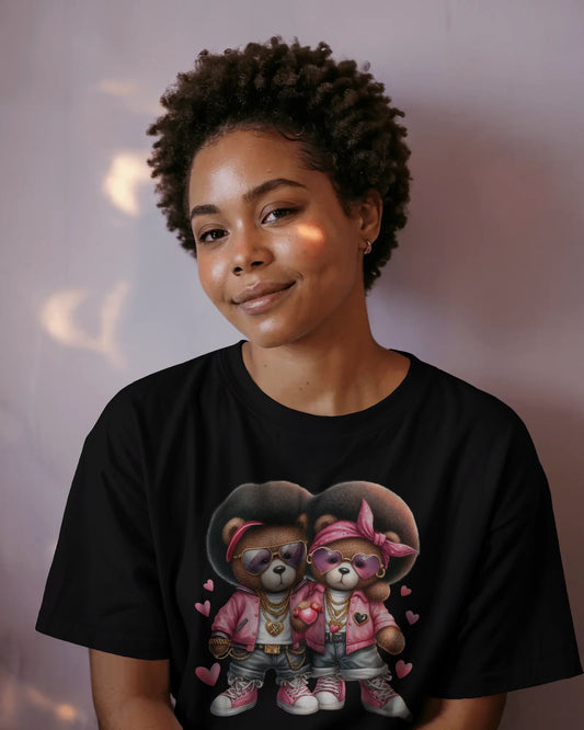 Bear Beats His & Hers Hip Hop Teddy Duo Tee