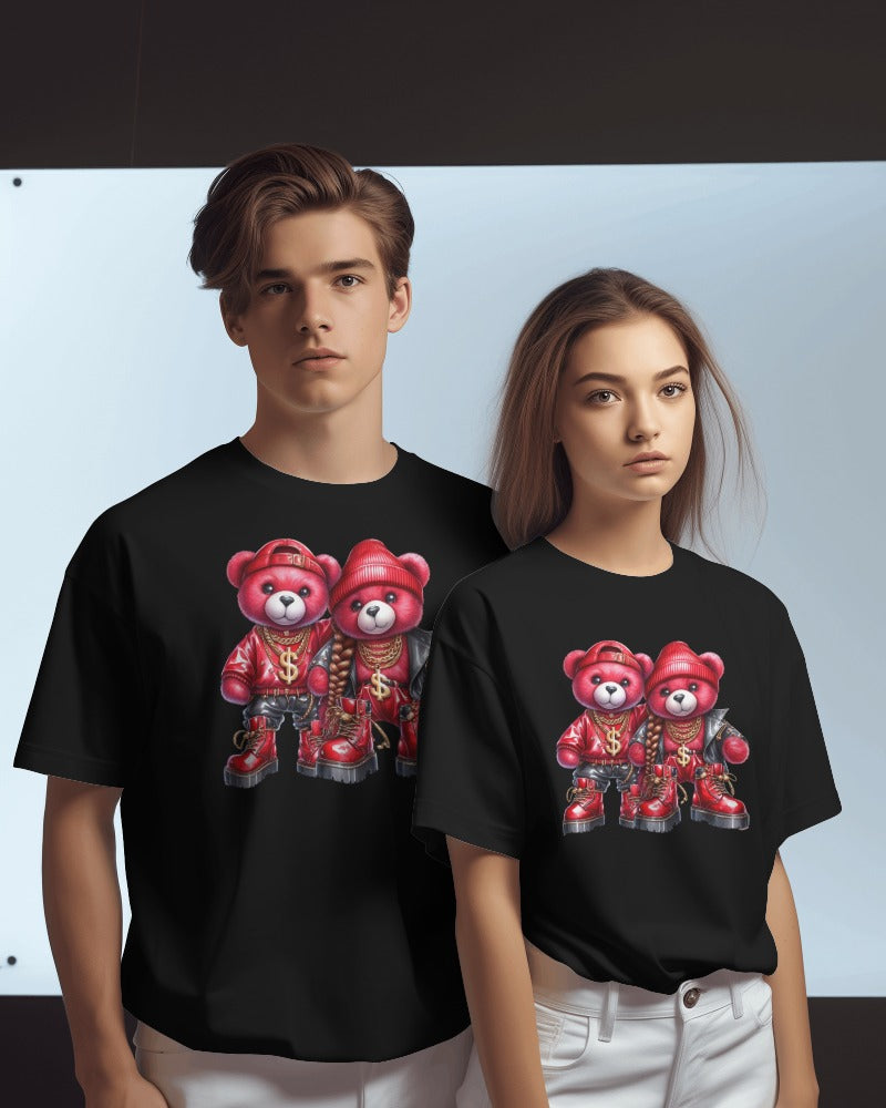 Hip-Hop Teddy Bear Streetwear Graphic T-Shirt