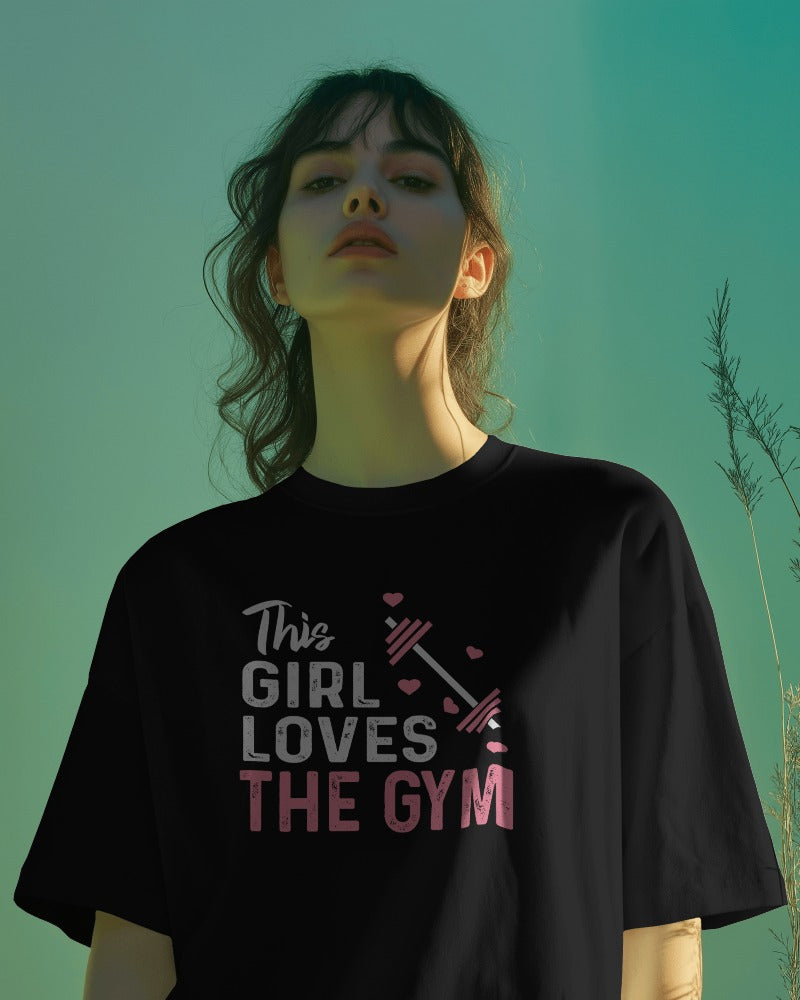 This Girl Loves the Gym T-Shirt – Women’s Fitness Workout Graphic Tee