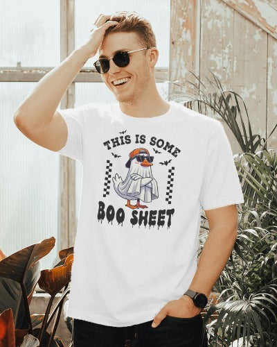 This Is Some Boo Sheet Halloween Pun T-Shirt - Funny Ghost Duck Graphic Tee