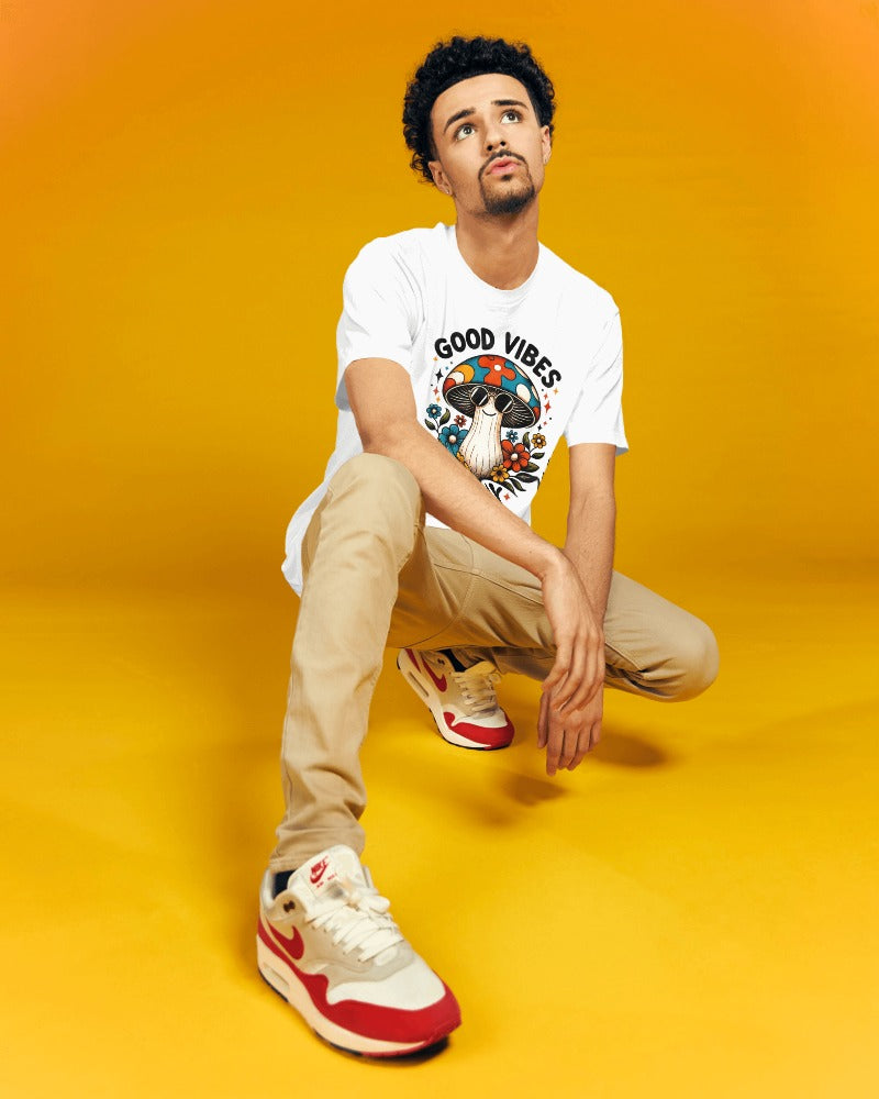Good Vibes Only Psychedelic Mushroom Graphic Tee