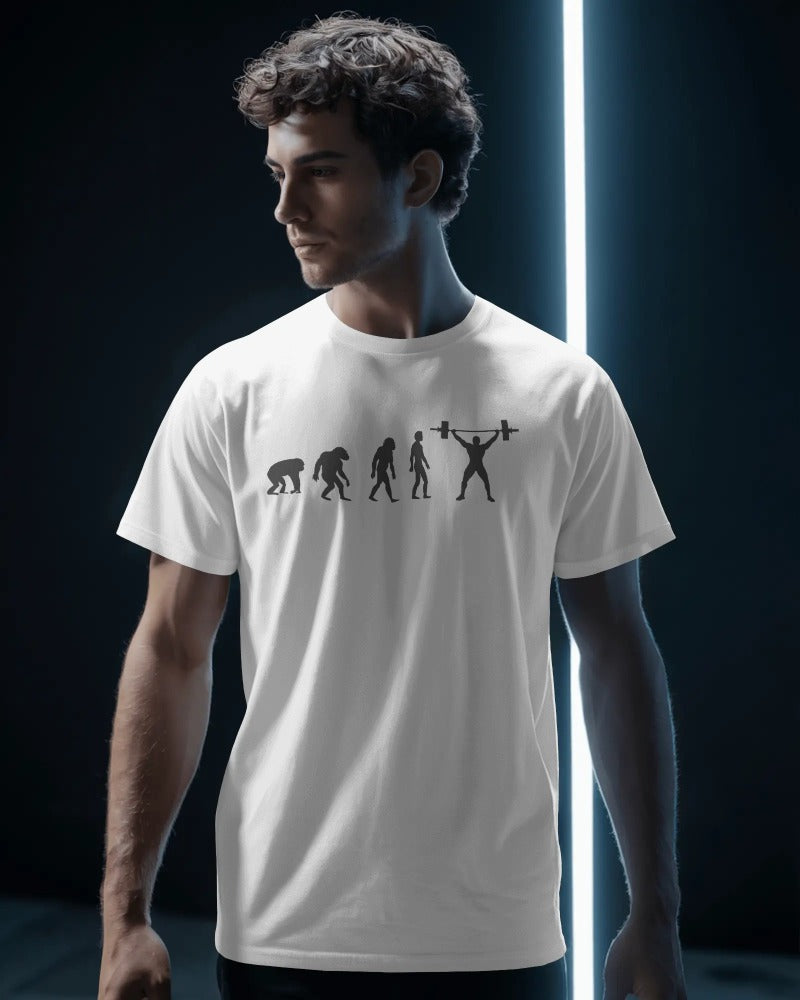 Evolution of Weightlifting Men's T-Shirt - Fitness Evolution Graphic Tee