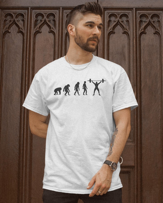 Evolution of Weightlifting Men's T-Shirt - Fitness Evolution Graphic Tee