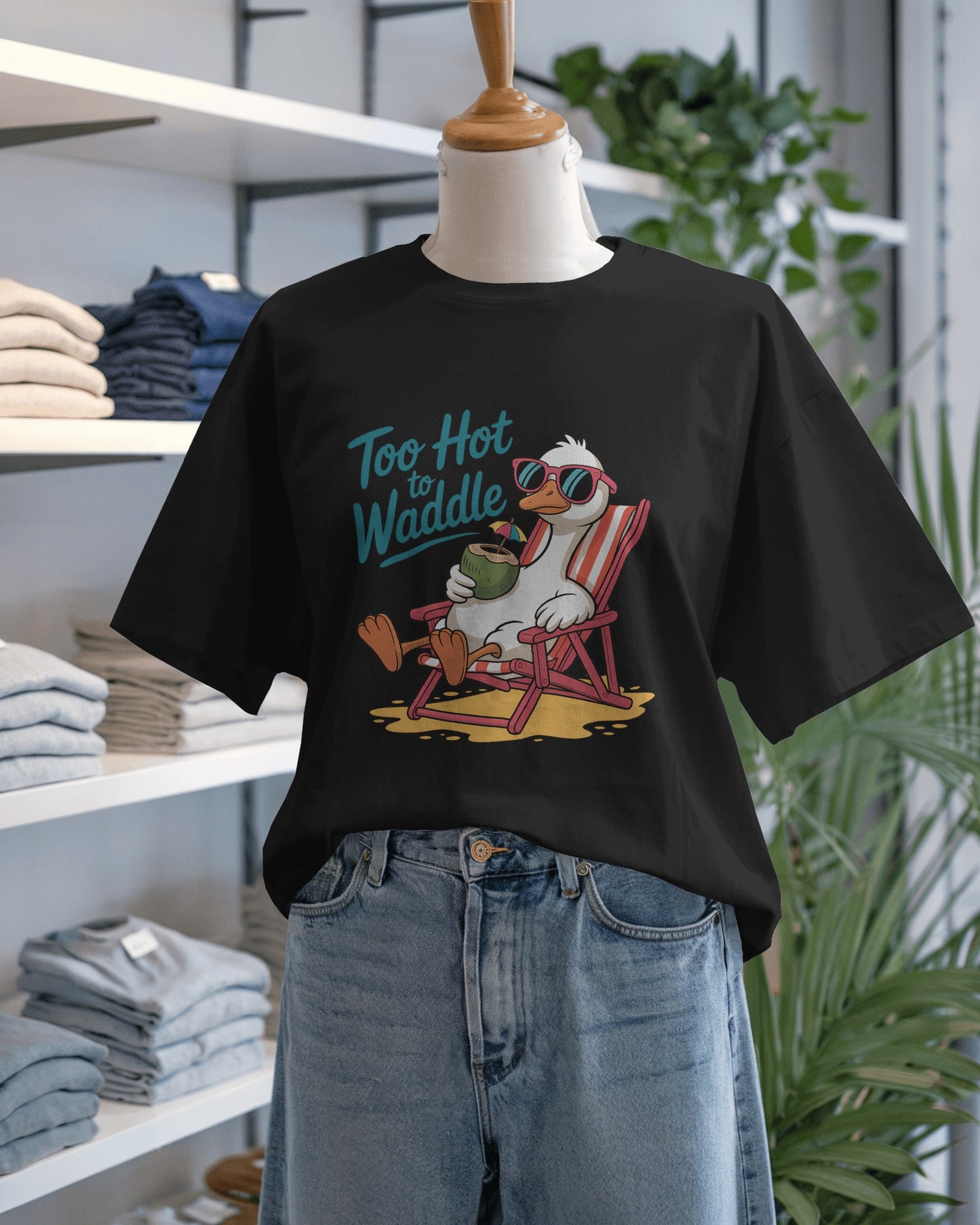 Too Hot to Waddle – Relaxed Goose Beach Tee