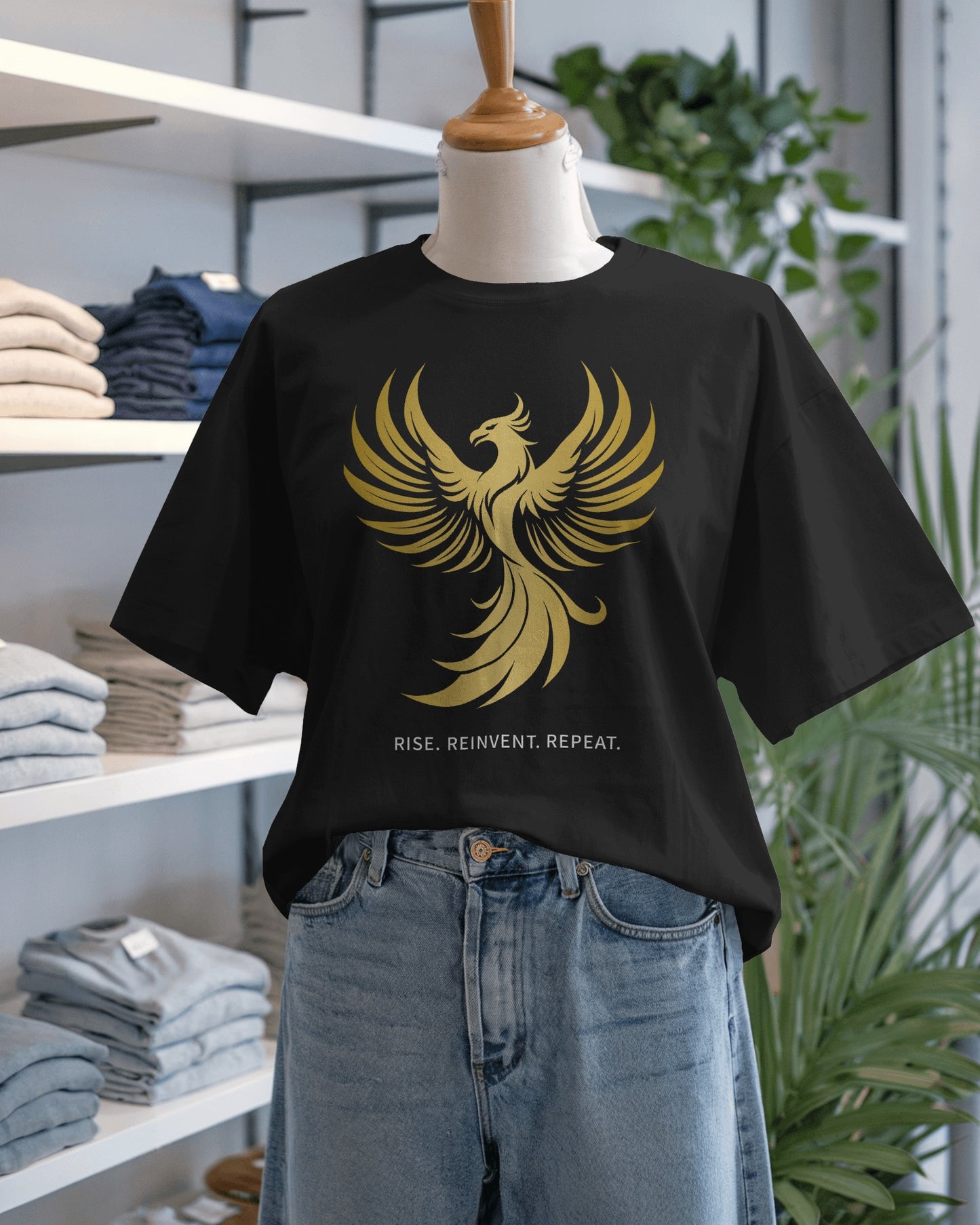Rise & Reinvent Phoenix Tee – Women’s Empowerment Graphic Shirt