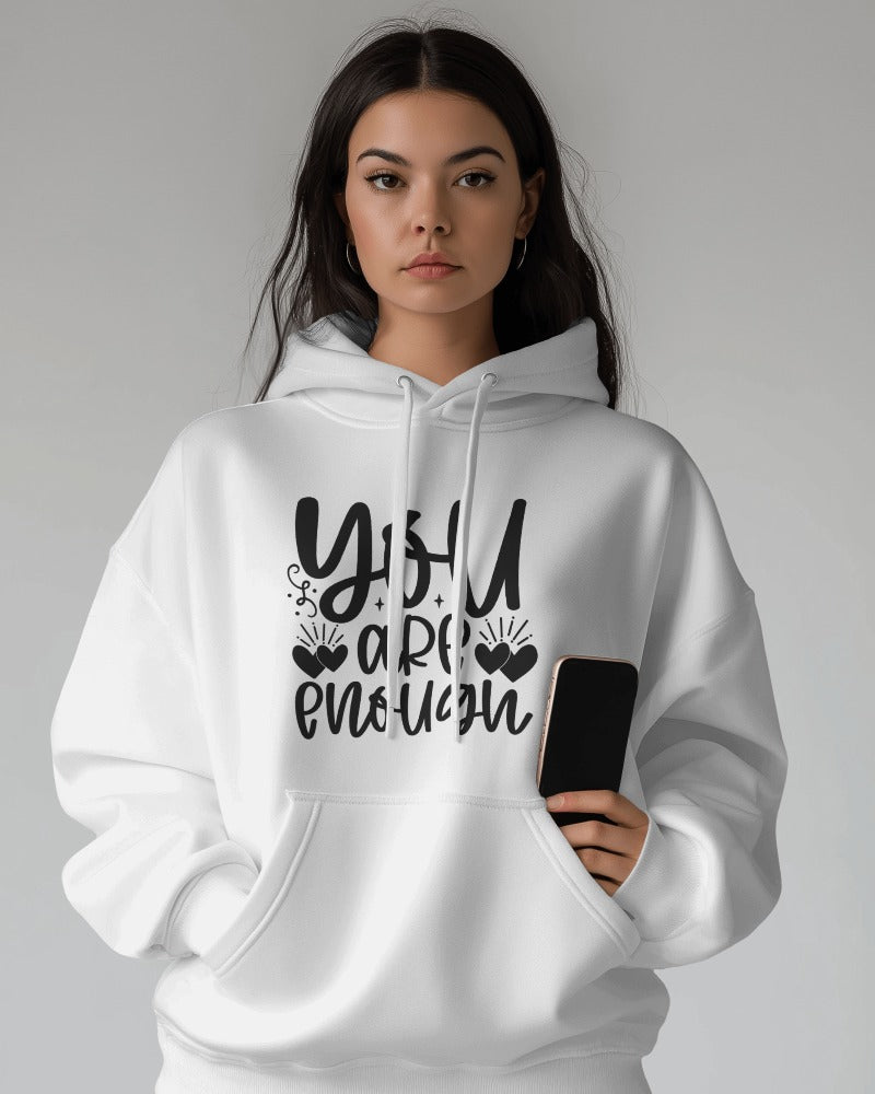 "You Are Enough Hoodie – Motivational Self-Love Graphic Sweatshirt"