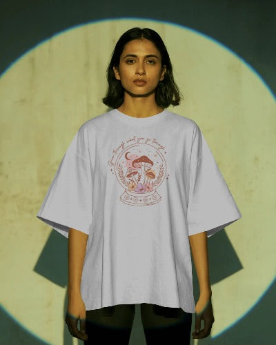 "Through What You Go Through" Mushroom Crystal Ball T-Shirt - Mystical Boho Graphic Tee - Spiritual Witchy Apparel