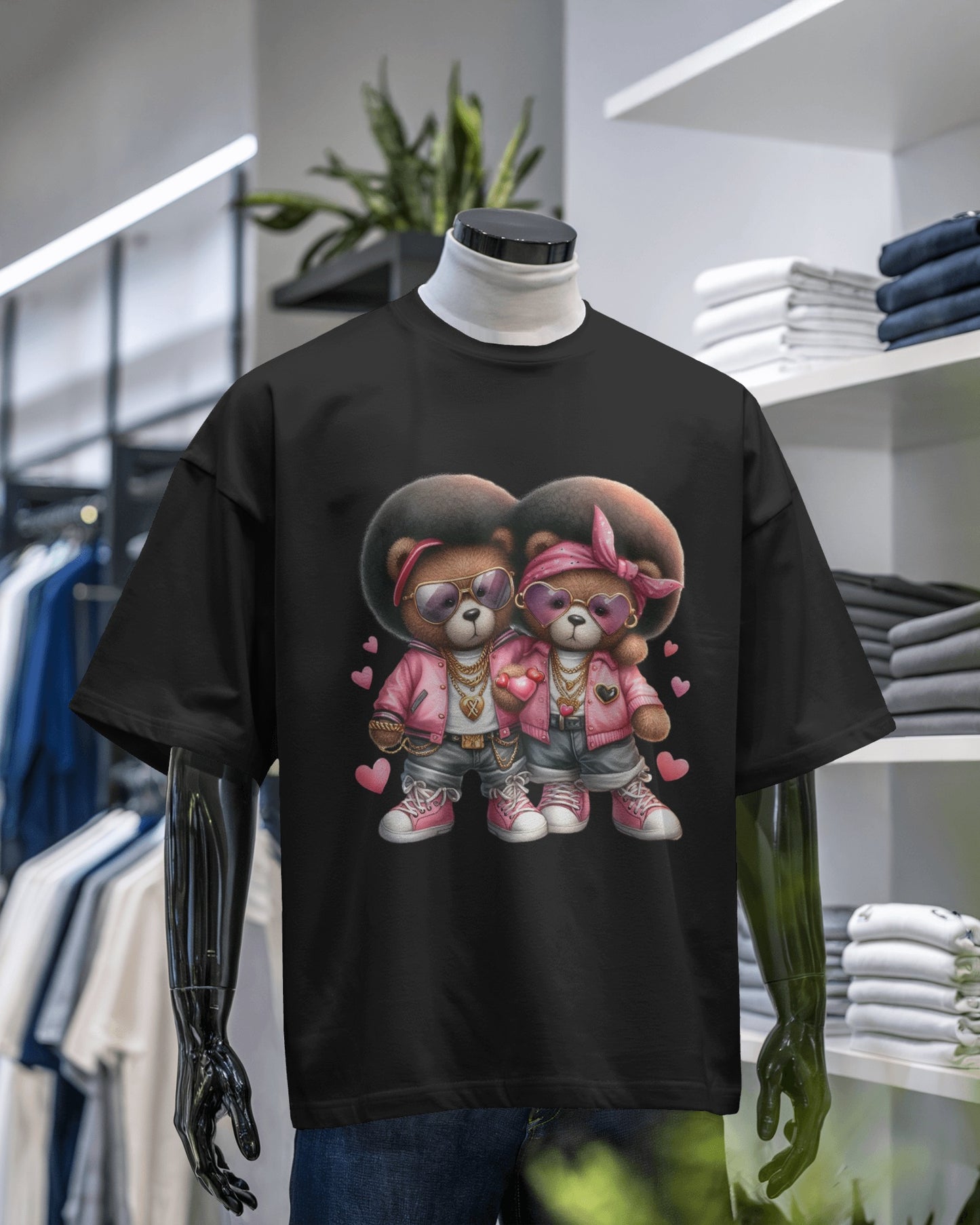 Bear Beats His & Hers Hip Hop Teddy Duo Tee
