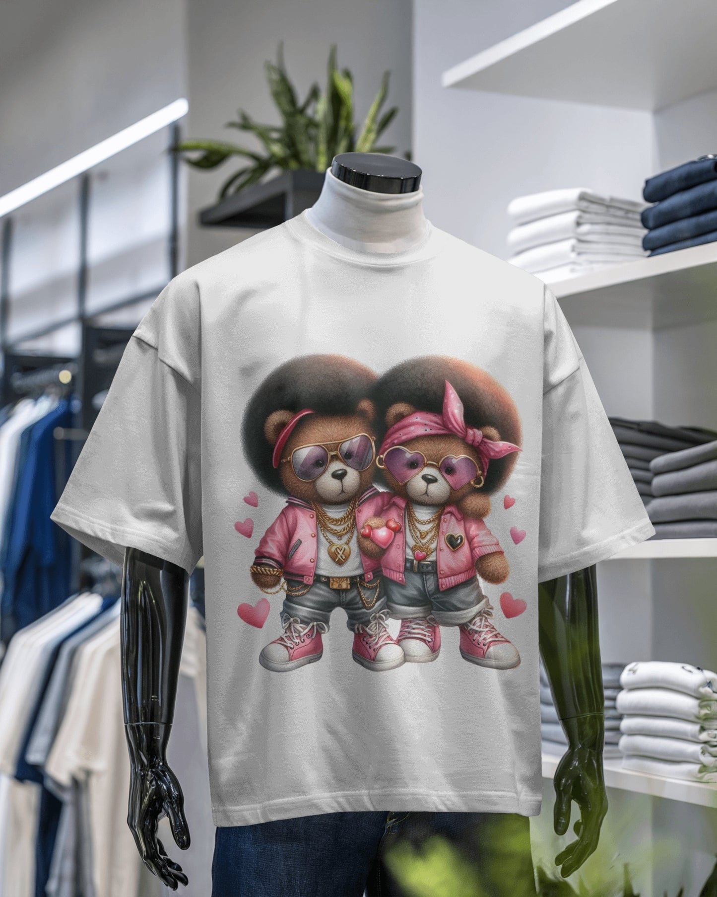 Bear Beats His & Hers Hip Hop Teddy Duo Tee