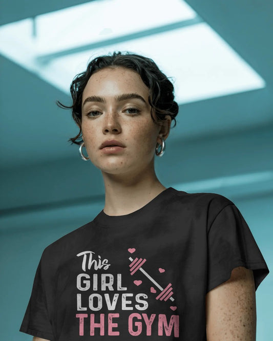This Girl Loves the Gym T-Shirt – Women’s Fitness Workout Graphic Tee