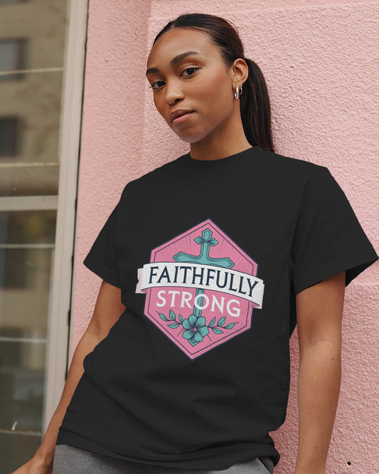 Faithfully Strong Sword & Shield Graphic Tee